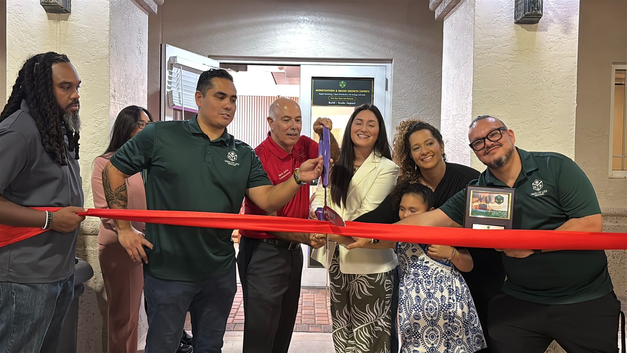 Tree of Life Media Box Ribbon Cutting
