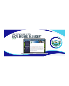 City of Weston 2026 Local Business Tax Receipt renewal notice