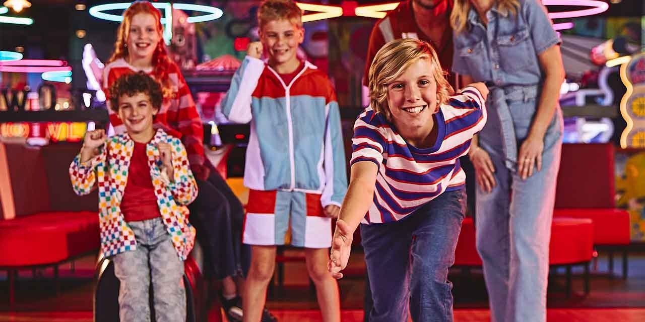 A family bowling at Lucky Strike. Photo: Lucky Strike Entertainment
